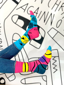 IRISH SOCKSCIETY <BR>
The Socks 21 Ladies Sock, in aid of Down Syndrome Ireland<BR>
Multi <BR>