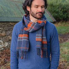 Load image into Gallery viewer, JOHN HANLY <BR>
Merino Cashmere Scarf <BR>
Denim Orange Mix <BR>
