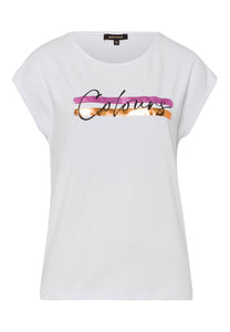 MORE & MORE <BR>
T-shirt with foil print <BR>
White <BR>