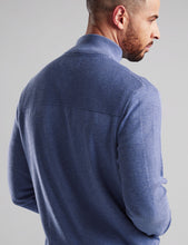 Load image into Gallery viewer, VEDONEIRE<BR>
Men's Half Zip Horizontal Rib<BR>
Military Blue & Blue Aura<BR>