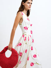 Load image into Gallery viewer, FRENCH CONNECTION <BR>
Cressida Drape Dress <BR>
Cream & Pink Floral Print <BR>