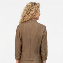 Load image into Gallery viewer, BIANCA <BR>
One buttoned Textured Jacket <BR>
Brown <BR>
