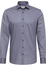 Load image into Gallery viewer, ETERNA <BR>
Printed Slim Fit Long Sleeve Shirt <BR>
Dark Blue <BR>
