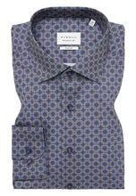 Load image into Gallery viewer, ETERNA <BR>
Printed Slim Fit Long Sleeve Shirt <BR>
Dark Blue <BR>