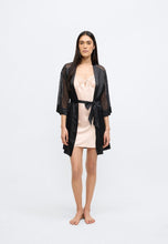 Load image into Gallery viewer, TRIUMPH <BR>
A Weekend to Remember, Satin Dressing Gown <BR>
Black or Peach <BR>