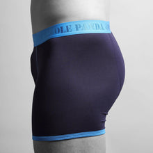 Load image into Gallery viewer, SWOLE PANDA <BR>
Men's fitted bamboo boxers<BR>
Navy/Blue