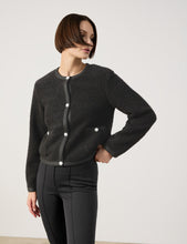 Load image into Gallery viewer, TAIFUN <BR>
Plush Chenille cardigan jacket <BR>
Black <BR>