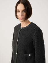 Load image into Gallery viewer, TAIFUN <BR>
Plush Chenille cardigan jacket <BR>
Black <BR>
