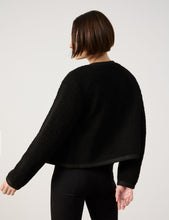 Load image into Gallery viewer, TAIFUN <BR>
Plush Chenille cardigan jacket <BR>
Black <BR>