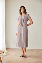 Load image into Gallery viewer, PERUZZI <BR>
Cross Line Dress <BR>
Brown stripe <BR>