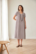 Load image into Gallery viewer, PERUZZI <BR>
Cross Line Dress <BR>
Brown stripe <BR>