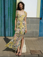 Load image into Gallery viewer, FRENCH CONNECTION <BR>
Carla Ari Chiffon Curved Seam Maxi Dress <BR>
Yellow Multi <BR>