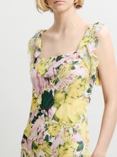 Load image into Gallery viewer, FRENCH CONNECTION <BR>
Carla Ari Chiffon Curved Seam Maxi Dress <BR>
Yellow Multi <BR>
