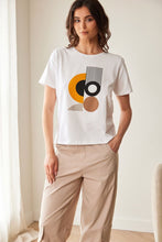 Load image into Gallery viewer, PERUZZI <BR>
Circle T-shirt <BR>
Red/navy or Ochre/Black <BR>