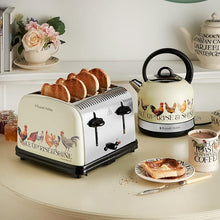 Load image into Gallery viewer, EMMA BRIDGEWATER <BR>
Rise & Shine 4 Slice Toaster <BR>
Hen motif on cream <BR>