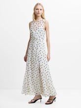 Load image into Gallery viewer, FRENCH CONNECTION <BR>
Emina Chiffon Polka Dot Maxi Dress <BR>
Cream with black spot <BR>