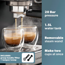 Load image into Gallery viewer, DAEWOO <BR>
20 Bar Espresso Coffee Maker with Steam Wand <BR>