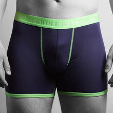 Load image into Gallery viewer, SWOLE PANDA <BR>
Men's fitted bamboo boxers<BR>
Navy/Green