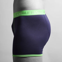 Load image into Gallery viewer, SWOLE PANDA <BR>
Men's fitted bamboo boxers<BR>
Navy/Green