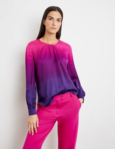 GERRY WEBER <BR>
Flowing blouse with colour graduation <BR>
Purple <BR>