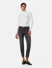 Load image into Gallery viewer, TAIFUN <BR>
7/8-length jeans in a slim fit with stud embellishment <BR>
Grey <BR>