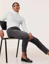 Load image into Gallery viewer, TAIFUN <BR>
7/8-length jeans in a slim fit with stud embellishment <BR>
Grey <BR>