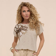 Load image into Gallery viewer, BIANCA <BR>
Julie Sequin Detail Top<BR>
Sand <BR>
