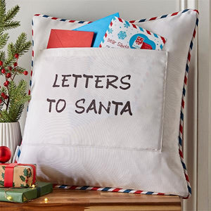 CATHERINE LANSFIELD <BR>
Letters Top Santa Cushion <BR>
Navy <BR>