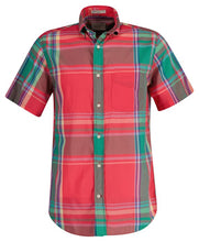 Load image into Gallery viewer, GANT <BR>
Indian Madras Short Sleeve Shirt <BR>
Watermelon Red or Blue Peach <BR>