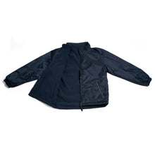 Load image into Gallery viewer, SCHOOL JACKET <BR>
Nylon Outer, Fleece interior, Reflective Piping <BR>
Royal, Wine & Navy <BR>