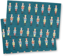 Load image into Gallery viewer, CATHERINE LANSFIELD &lt;BR&gt;
Christmas Nutcracker Cotton Placemat Pair &lt;BR&gt;
Green &lt;BR&gt;
