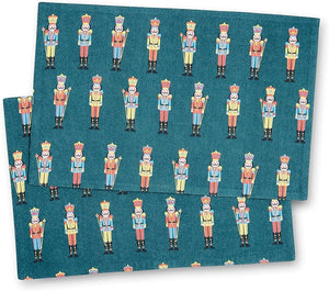 CATHERINE LANSFIELD <BR>
Christmas Nutcracker Cotton Placemat Pair <BR>
Green <BR>