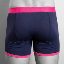 Load image into Gallery viewer, SWOLE PANDA <BR>
Men's fitted bamboo boxers<BR>
Navy/Pink