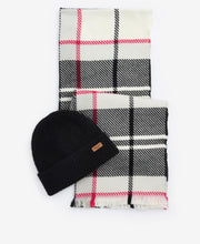 Load image into Gallery viewer, BARBOUR <BR>
Pendal hat & Scarf Boxed set <BR>
Pink, Monochrome <BR>