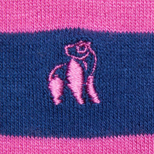 Load image into Gallery viewer, SWOLE PANDA <BR>
Pink & Navy striped bamboo socks