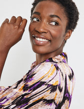 Load image into Gallery viewer, GERRY WEBER <BR>
Patterned blouse dress with a wrap-over skirt <BR>
Purple mix <BR>