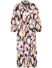 Load image into Gallery viewer, GERRY WEBER <BR>
Patterned blouse dress with a wrap-over skirt <BR>
Purple mix <BR>