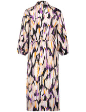 Load image into Gallery viewer, GERRY WEBER <BR>
Patterned blouse dress with a wrap-over skirt <BR>
Purple mix <BR>