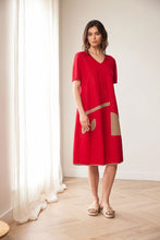Load image into Gallery viewer, PERUZZI <BR>
Colour Trim Dress <BR>
Red <BR>