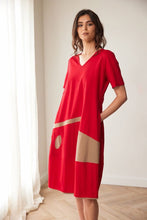 Load image into Gallery viewer, PERUZZI <BR>
Colour Trim Dress <BR>
Red <BR>