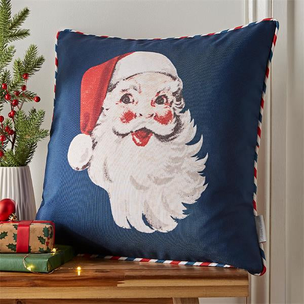 CATHERINE LANSFIELD <BR>
Letters Top Santa Cushion <BR>
Navy <BR>