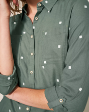 Load image into Gallery viewer, WHITE STUFF <BR>
Sophie Organic Cotton Shirt <BR>
Teal, Ivory, Green, Grey<BR>