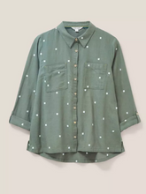 Load image into Gallery viewer, WHITE STUFF <BR>
Sophie Organic Cotton Shirt <BR>
Teal, Ivory, Green, Grey<BR>