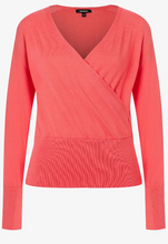 Load image into Gallery viewer, MORE AND MORE&lt;BR&gt;
Fine Knit Jumper with Wrap Look&lt;BR&gt;
Coral&lt;BR&gt;
