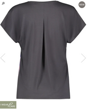 Load image into Gallery viewer, TAIFUN&lt;BR&gt;
Blouse with V neck line&lt;BR&gt;
Grey&lt;BR&gt;
