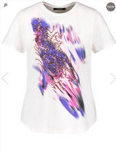 Load image into Gallery viewer, TAIFUN<BR>
T-Shirt with Print and Sequins<BR>
White<BR>
