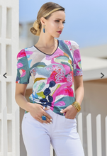 Load image into Gallery viewer, DOLCEZZA<BR>
"Rumba" Jersey Top<BR>
Floral<BR>