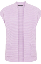 Load image into Gallery viewer, OLSEN<BR>
Cotton Blend Sleeveless Cardigan<BR>
Lilac<BR>