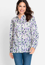 Load image into Gallery viewer, OLSEN<BR>
Cotton Viscose Geo Shirt<BR>
Lilac<BR>