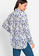 Load image into Gallery viewer, OLSEN<BR>
Cotton Viscose Geo Shirt<BR>
Lilac<BR>